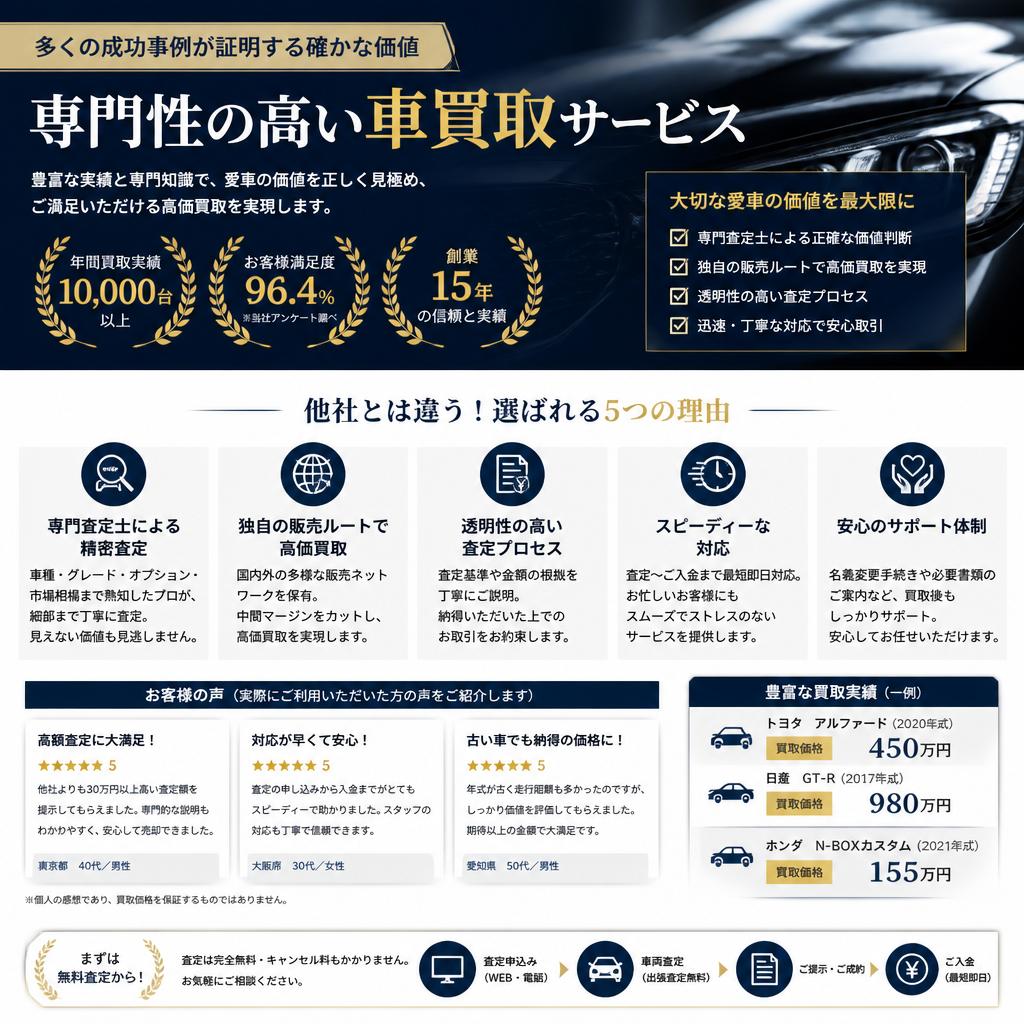 他社との違い – 豊富な実績と安心のサービス