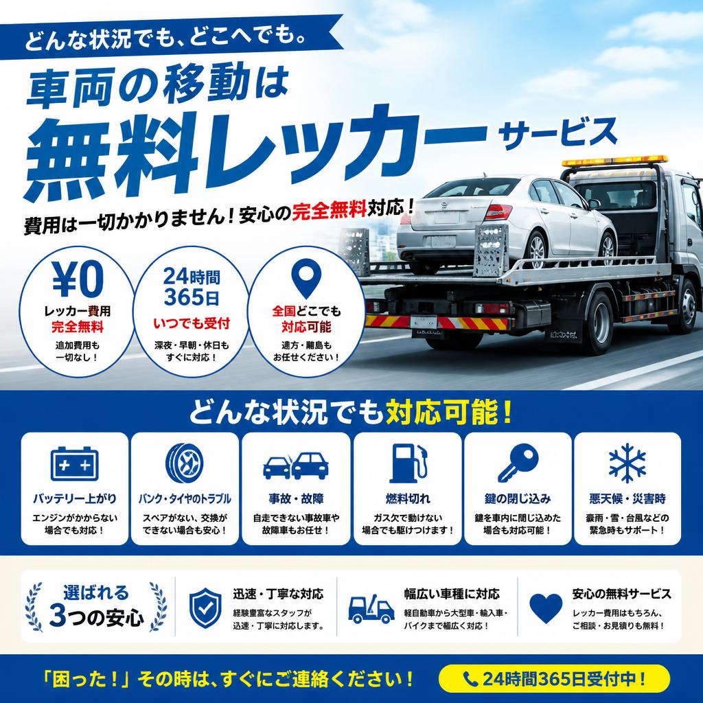 無料のレッカーサービス