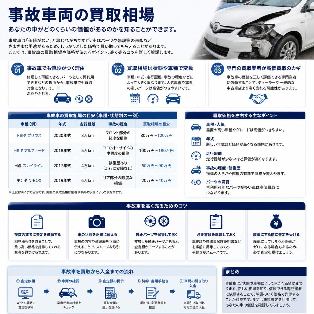 事故車の買取相場とは？