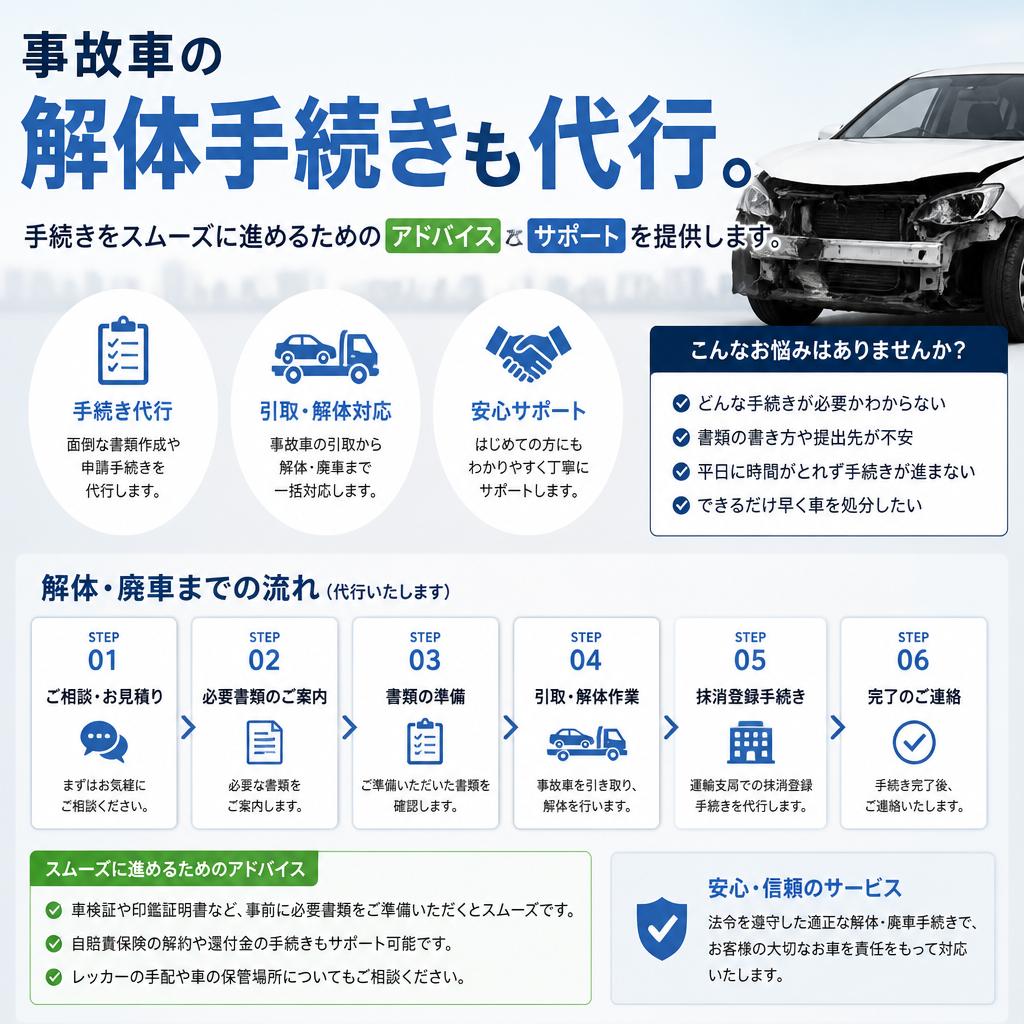 解体手続きの便利なサポート