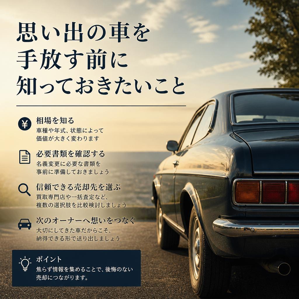 思い出の車を手放す前に知っておきたいこと